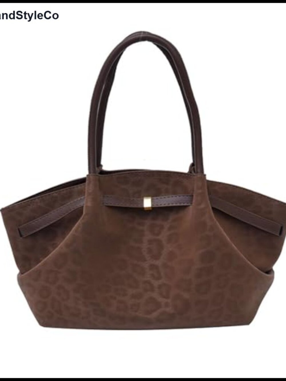 Faux Suede Leopard Print Hobo Tote Shoulder Bag Large Capacity Work Travel